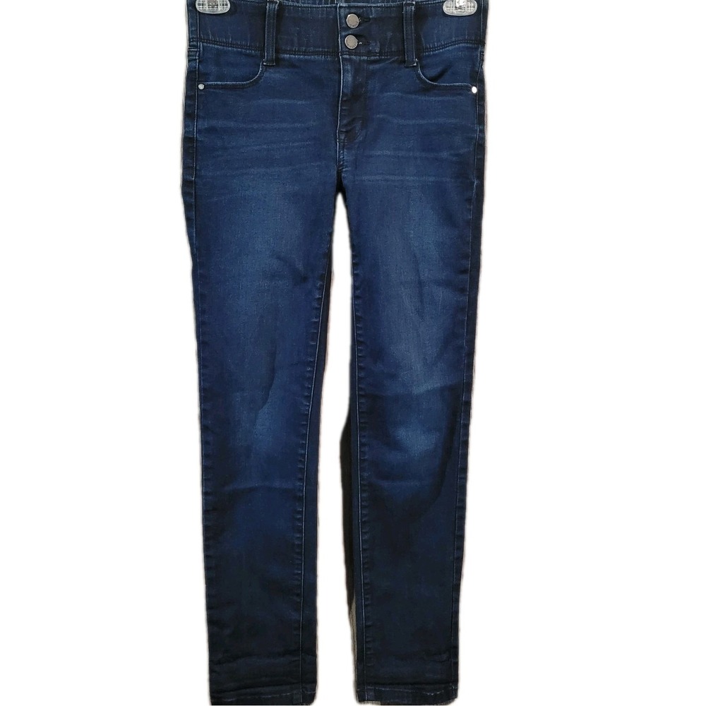 Nine West Tummy Control Slim Straight Jeans Size 4 x 29 Dark Wash Mid Rise